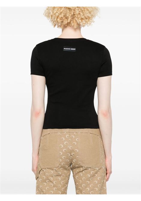 t-shirt baby fit moon logo jersey donna nera MARINE SERRE | WTT012ACJER0008BK99